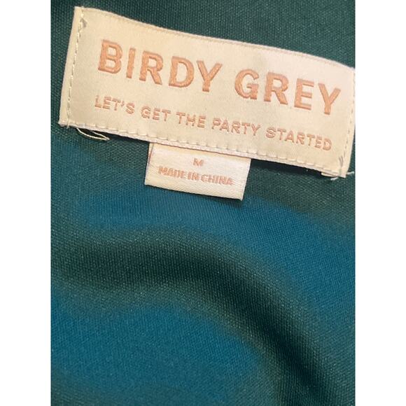 Birdy Grey Laurie Empire Dress Gown Chiffon Emerald Medium NWT - Picture 9 of 11